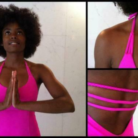 lululemon athletica Tops - Lululemon S 6 Pow Pink Wandering Yogi Halter top